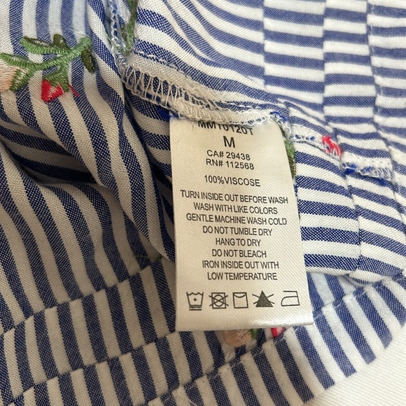 MISS ME WOMEN FLORAL STRIPED BLOUSE SLEEVELESS OVERSIZED Sz MEDIUM - Picture 8 of 11